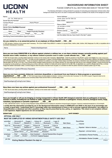 Fillable Form Ssa 89 Background Information Sheet Uconn Health