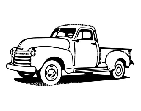 Pickup Svg Vintage Truck Svg Dodge Truck Silhouette Chevy Etsy