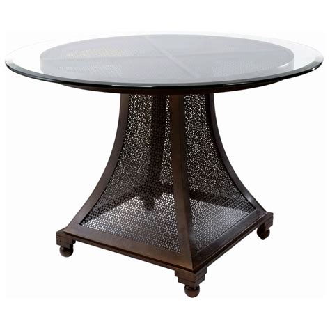 Toughen glass is the perfect chose for a glass table top to ensure long life and resilience to scratches. Bianca Dining Table - Meshed Metal Base, 48'' Glass Round ...