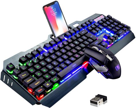 Wireless Keyboard And Mouserainbow Led Backlit Rechargeable Keyboard