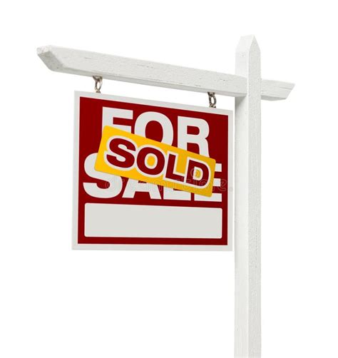 Sold For Sale Real Estate Sign With Clipping Path Stock Photo Image