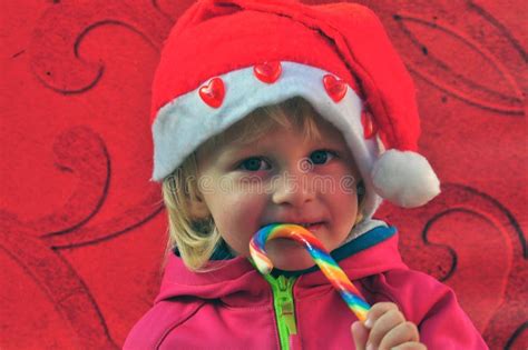 Christmas Baby With Candy Stock Image Image Of Cheerful 36120459