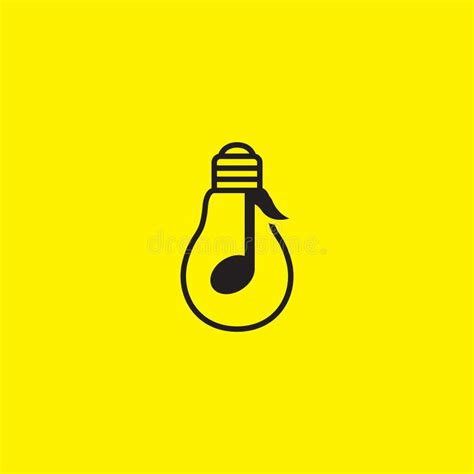 Bulb Lamp Idea Creative With Music Note Logo Symbol Icon Vector Graphic