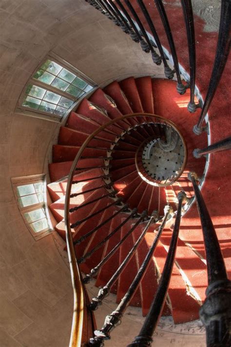 The choice to build a third home was puerto vallarta, right decision due to the growth of bahia de banderas. Old red carpeted spiral stair. | Beautiful stairs, Stairs, Stairs design