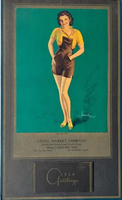 Vintage 1939 Rolf Armstrong Calendar Pin Up Print Brunette Cutie Shorts And Sweet 3999 Picclick