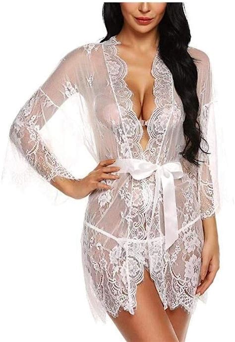 Womens Erotic Robes Womens Erotic Bustiers And Corsets Sexy Lingerie Mesh Lace Deep V Exposed
