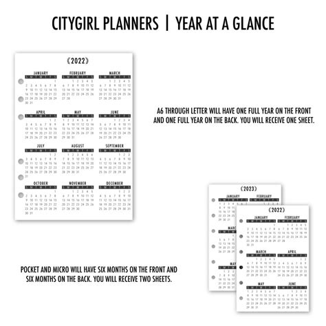 Year At A Glance Calendar With Lamination Citygirl Planners