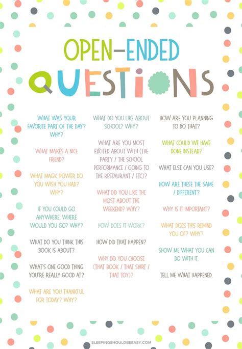 A reader suggested this game, and i love it! 20 Open Ended Questions for Kids | Conversation starters ...