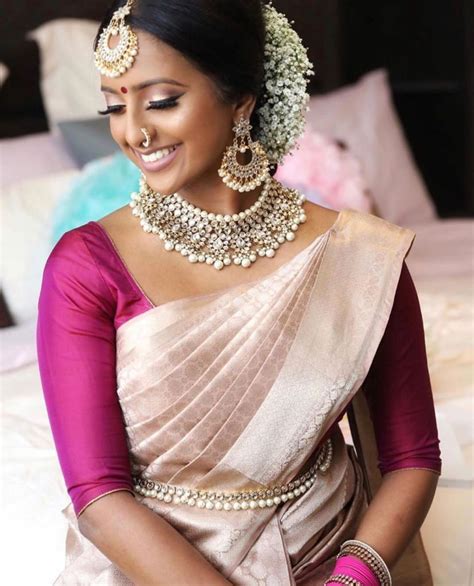 Traditional Kanjeevaram Saree Blouse Design Frugal2fab Bridal Sarees South Indian Indian