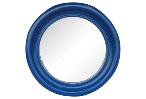 Round Blue Framed Mirror Blue Framed Mirrors Mirror Frames Blue Frames