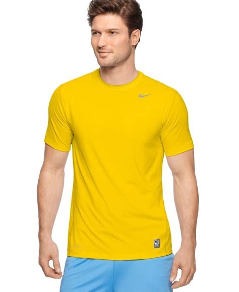 Lyst Nike Pro Combat Dri Fit T Shirts In Yellow For Men