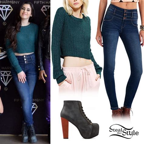 Lauren Jauregui Crop Sweater Blue Jeans Steal Her Style