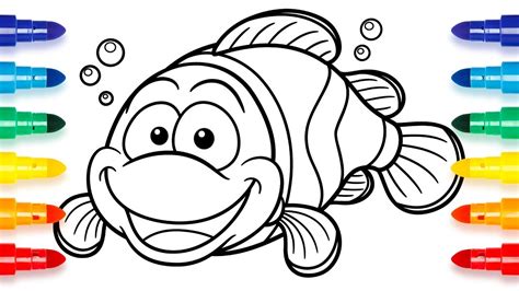 Download this premium vector about clownfish coloring page, and discover more than 12 million professional graphic resources on freepik. Happy Clownfish Cartoon Coloring Pages for Kids - YouTube