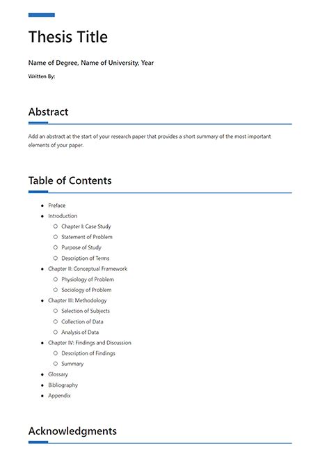 Introduction Thesis Format Free Thesis Introduction Chapter Template