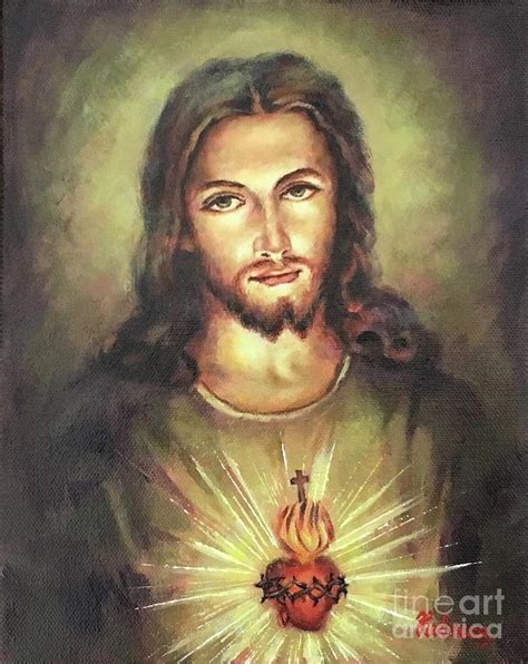 Sacred Heart Of Jesus Number Five Painting By Rebecca Mike Fine Art