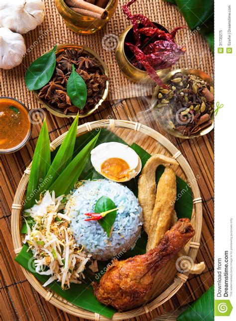 1 food culture in malaysia. Malay food nasi kerabu stock image. Image of flowers ...
