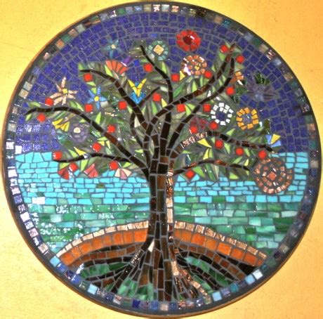 These round shaped glass cabochon tiles are great to create stunning art pieces. Tree of Life lazy susan by Fran Kremen 2009 | Seattle ...
