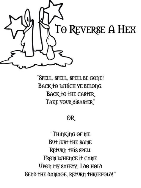 To Reverse A Hex Printable Spell Pages Witches Of The Craft