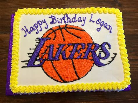 La Lakers Cake Birthday Sheet Cakes Suprise Birthday Party Suprise Birthday