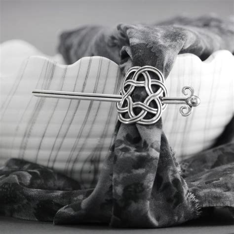 Celtic Shawl Pin Sterling Silver Celtic Scarf Pin Celtic Etsy Shawl