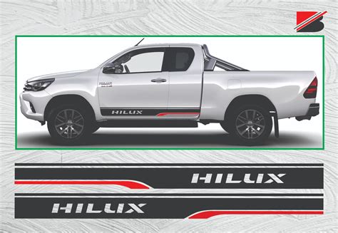 Toyota Hilux Body Side Stickers Bs02 Black Glossy 1pair Lazada Ph