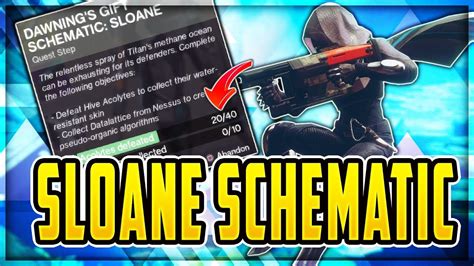 Destiny 2 How To Get Sloane Dawning Ts Schematic Youtube