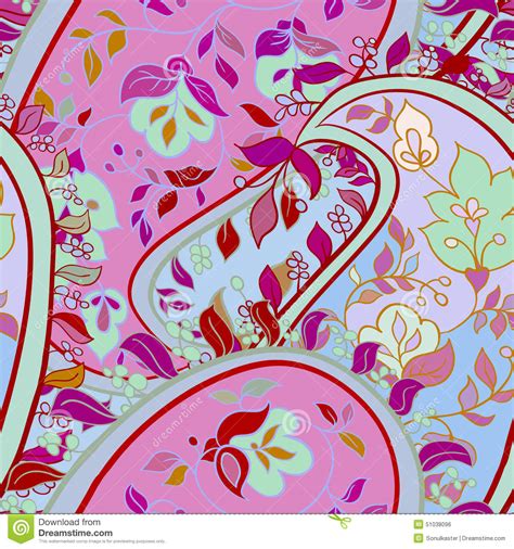 Decorative Floral Boho Seamless Pattern Stock Vector Illustration Of