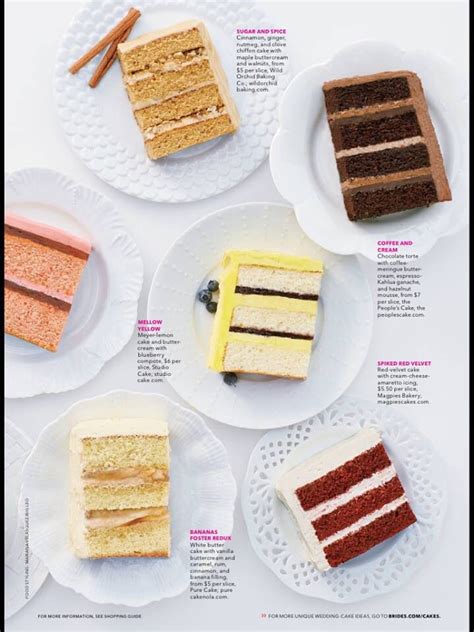 So if your future spouse loves decadent dark chocolate cake with espresso filling, and you're more into carrot cake with cream cheese frosting, then have the cake made with layers of each. Brides Magazine | Cake Flavors | Cake filling recipes ...