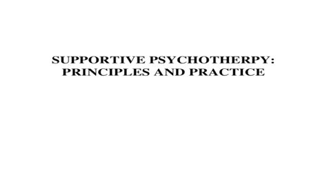 Supportive Psychotherapy Ppt Powerpoint