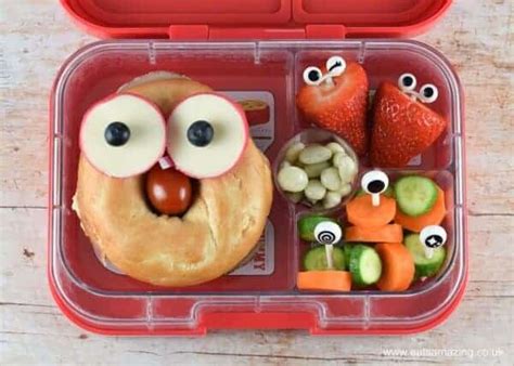 Quick And Easy Funny Face Bagel Packed Lunch Idea Eats Amazing