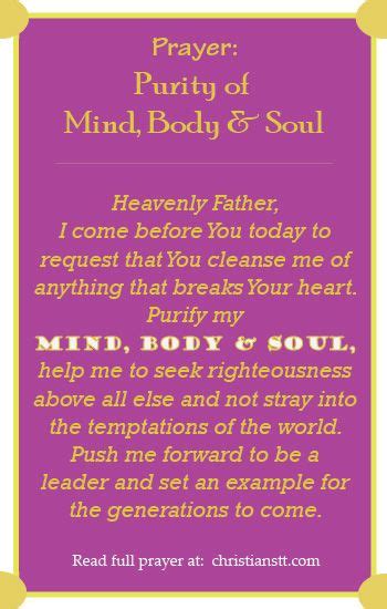 Powerful And Simple Spiritual Warfare Prayer For Purity Of Mind Body
