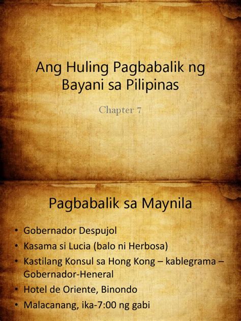 Ang Huling Pagbabalik Ng Bayani Sa Pilipinas Pdf