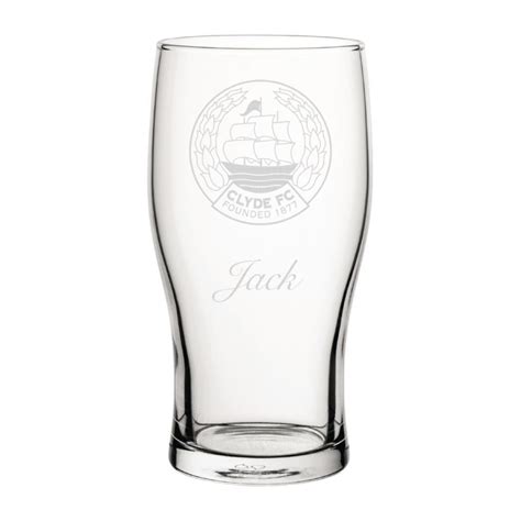 Personalised Clyde Fc Crest Engraved Pint Glass Clyde Fc Official