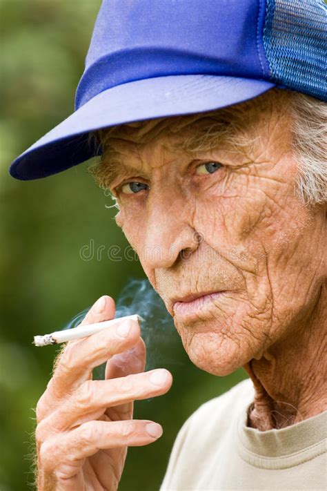 Smoking Elderly The Man Stock Image Image Of Happiness 67204897