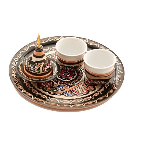 Handmade Painted Copper Arabic Coffee Set Of 2 Coffee Set Arabic