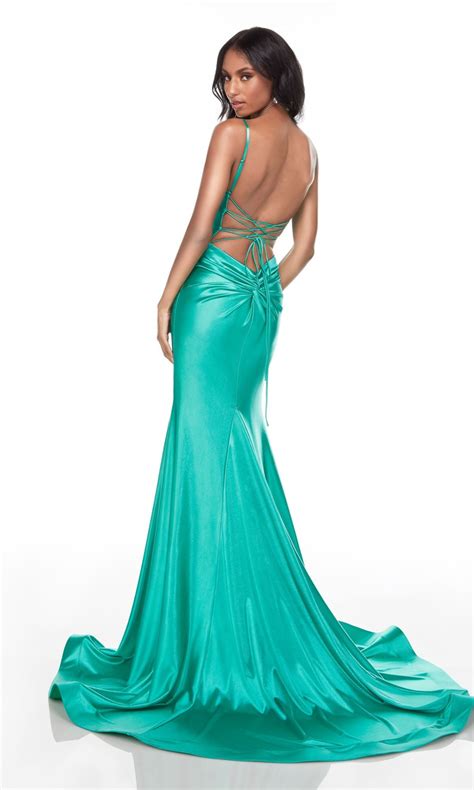 Strappy Open Back Long Gold Satin Prom Dress Promgirl