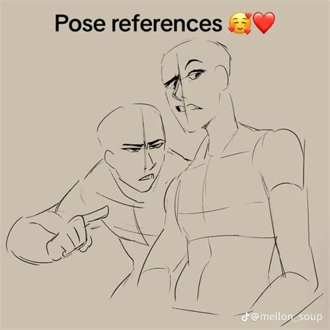 A Drawing Of Two People Pointing At Each Other With The Caption Pose