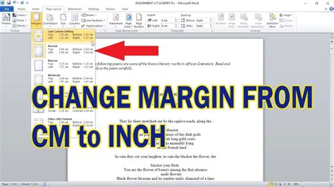 How To Change Margin From Cm To Inches In Microsoft Word Youtube