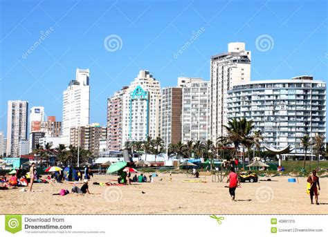 Many People On Beach In Durban South Africa Editorial Image Image Of