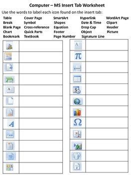 Handout word vorlage bemerkenswert handout vorlage word. MS Word Ribbon - Insert Tab Worksheet by Deans INK | TpT
