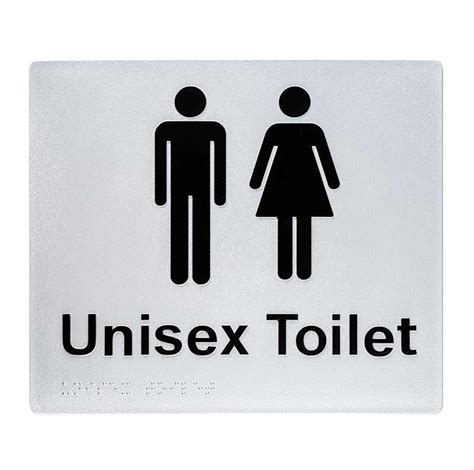 Unisex Toilet Braille Sign • Tactile Systems Australia