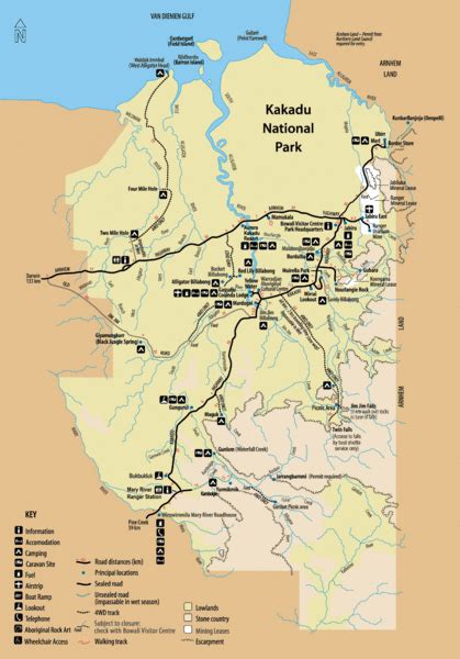 5 day kakadu, litchfield, & katherine top end safari. Kakadu National Park Map - Kakadu National Park Australia ...