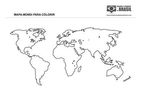 Mapa Mundi Continentes Para Colorir EDUCA