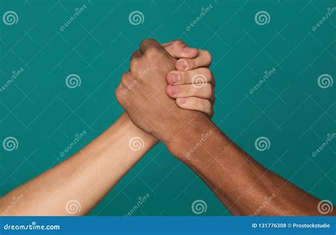 Two Hands Joining Together Trust Each Other Stock Photo Image Of