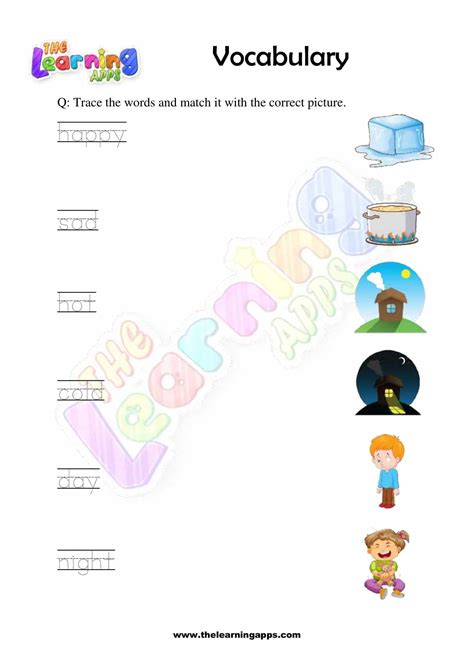 Free Printable Vocabulary Kindergarten Worksheet 08