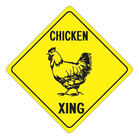 Chicken Crossing Animal Sign - BANNERSIGNSEXPRESS | Chicken humor, Chicken signs, Chicken cages