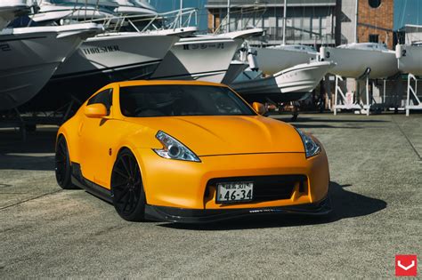 Stanced And Customized Nissan 370z Sitting Low On Vossen Rims — Carid
