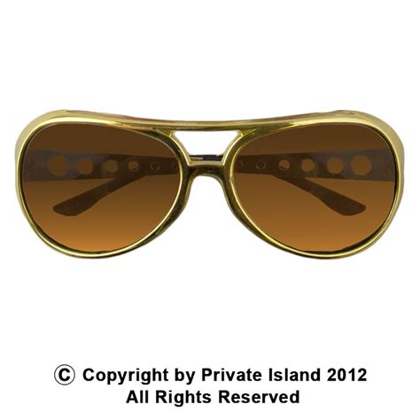 Elvis Style Rockstar Sunglasses Gold 1135