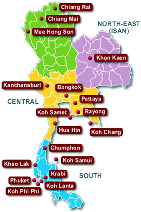 Tourist Map Of Thailand