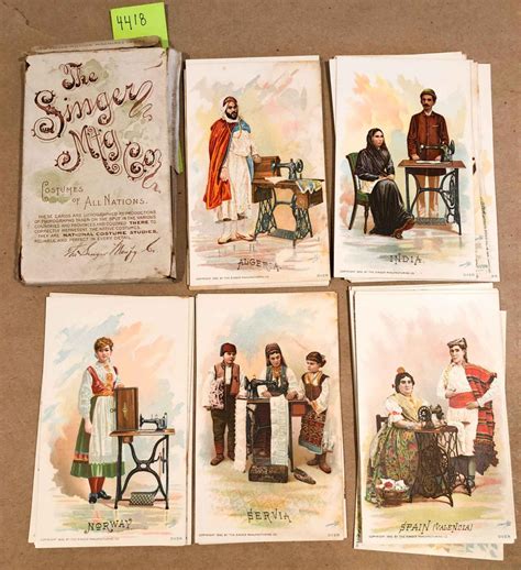 costumes of all nations singer sewing machine advertisements 36 cards